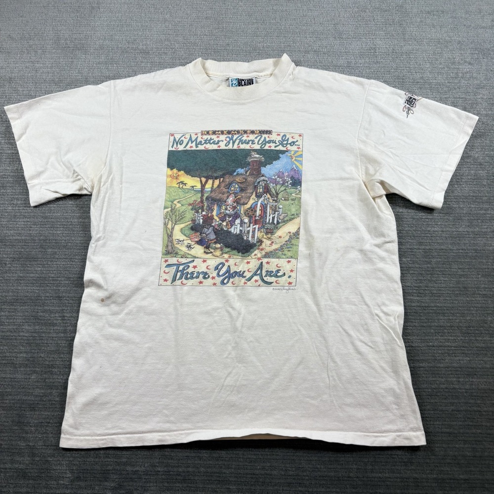 VTG Mary Engelbreit T Shirt L Remember No Matter Where You Go There You Are